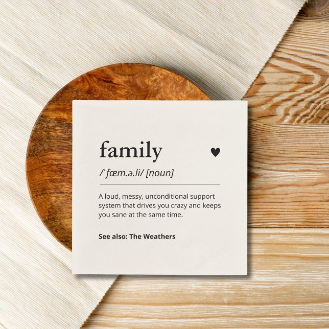 Serviette En Papier Amusante Famille Personnalisée Définition Dîner Mo (Créateur téléchargé)