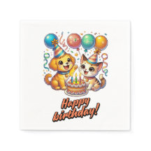 Amusants & mignonette Anniversaire Puppy & Kitten 