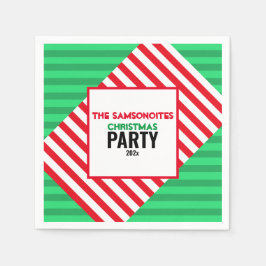 Serviette En Papier Amusants Rouge et Vert Noël Party Personnalisé Nap