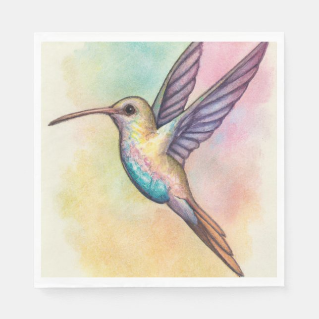 Serviette En Papier Amusement de colibri de déjeuner (Devant)