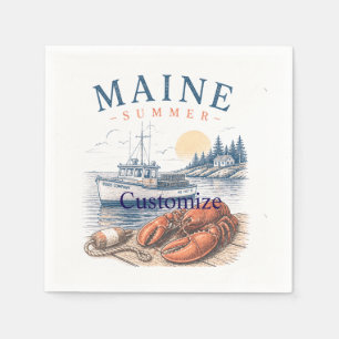 Serviette En Papier Amusement d'été Homard du Maine Thunder_Cove