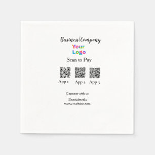 Serviette En Papier Analyser pour payer le logo de l'entreprise Q R co