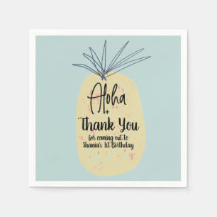 Serviette En Papier Ananas Anniversaire Tropical Eté Aloha Merci