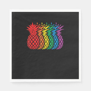 Serviette En Papier Ananas arc-en-ciel Aloha Mois Gay pride hawaïen