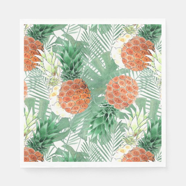 Serviette En Papier Ananas, couple doux, (Devant)