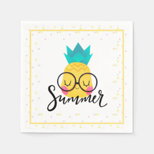 Serviette En Papier Ananas d'été et pois 