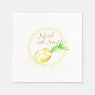 Serviette En Papier Ananas Doré Juteux