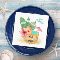 Ananas Palm Hibiscus Baby shower de plage tropical