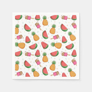 Serviette En Papier Ananas, pastèques et glace