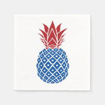 Ananas rouge blanc et bleu