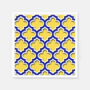 Serviette En Papier Ananas Royal Blue What Marocain Quatrefoil #5DS