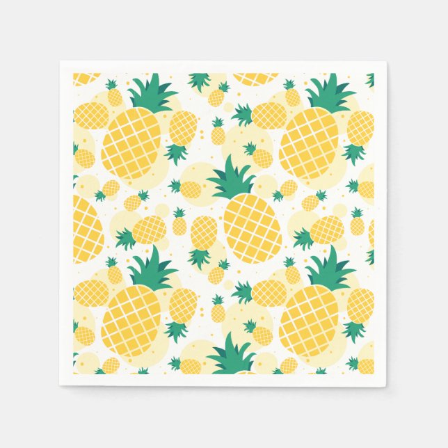 Serviette En Papier Ananas Standard Papier à cocktails Napkins (Devant)