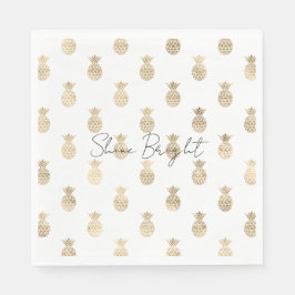 Serviette En Papier Ananas Tropical Gold