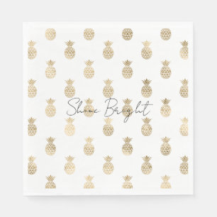 Serviette En Papier Ananas Tropical Gold