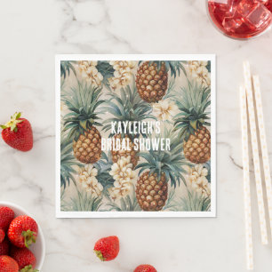 Serviette En Papier Ananas tropicaux Floral