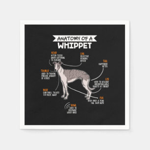Serviette En Papier Anatomie D'Un Chien Whippet