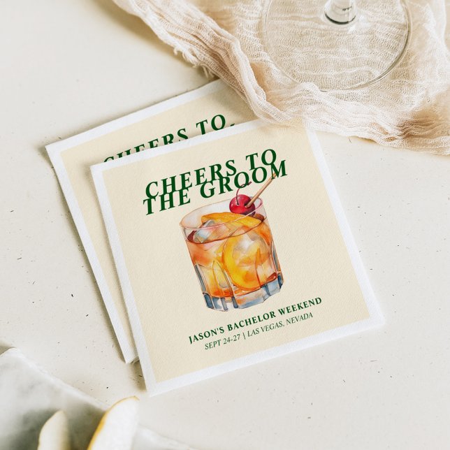 Serviette En Papier Ancien Cocktail Bachelor Week-end (Créateur téléchargé)