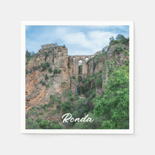Serviette En Papier Ancien pont historique à Ronda, Espagne