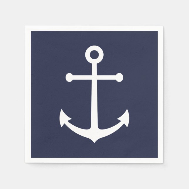 Serviette En Papier Ancre bleue marine (Devant)