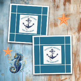 Serviette En Papier Ancre de bateau Motif nautique personnalisée