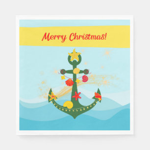Serviette En Papier Ancre de Noël nautique