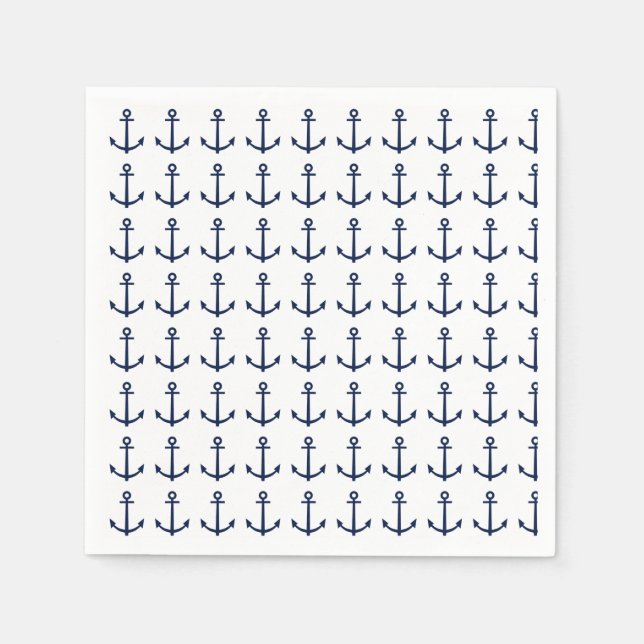 Serviette En Papier Ancre marine Bleu (Devant)