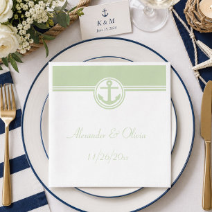 Serviette En Papier Ancre marine vert menthe