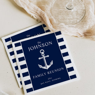 Serviette En Papier Ancre orientée nautique de la Réunion de famille