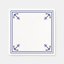 Ancres bleues sur cocktail personnalisable blanc