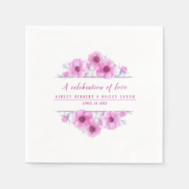 Serviette En Papier Anemone rose fleur aquarelle fête art