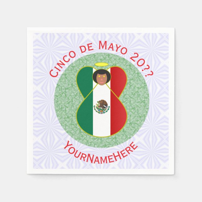 Serviette En Papier Ange personnalisé du Cinco de Mayo mexicain  (Devant)