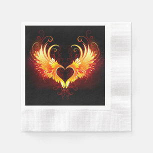 Serviette En Papier Angel Fire Heart with Wings