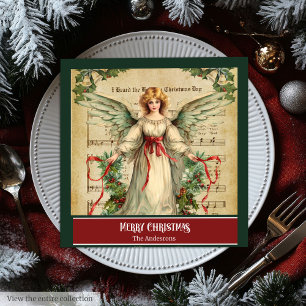 Serviette En Papier Anges de Noël vintage Élégantes Serviettes de fête