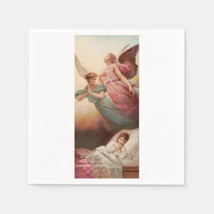 Serviette En Papier Anges gardiens avec enfant