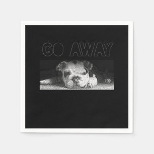 Serviette En Papier Anglais Bulldog Chiot Distances Sociales S'Éloigne