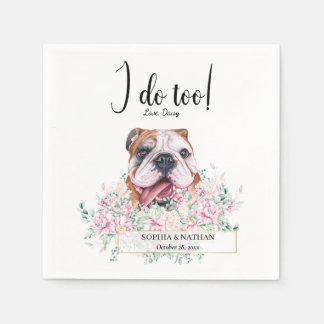 Serviette En Papier Anglais Bulldog Mariage Cocktail Napkins