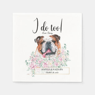 Serviette En Papier Anglais Bulldog Mariage Cocktail Napkins