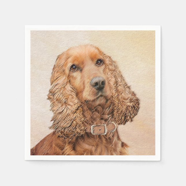 Serviette En Papier Anglais Cocker Peinture Espagnole - Art Chien orig (Devant)