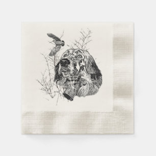 Serviette En Papier Anglais Setter, Chasse à la bécasse