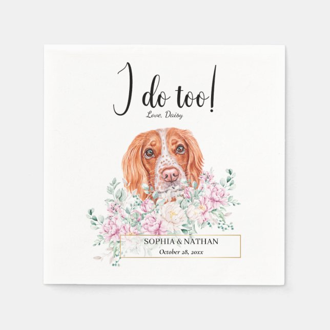 Serviette En Papier Anglais Springer Dog Mariage Cocktail Napkins (Devant)