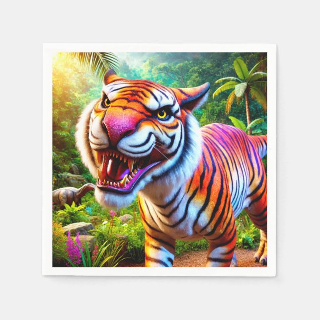 Serviette En Papier Angry Tiger (Devant)