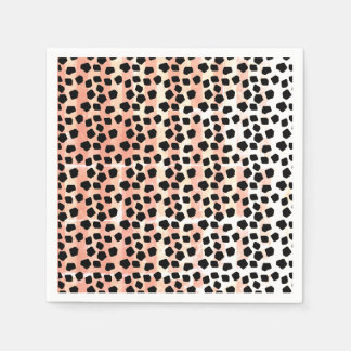 Serviette En Papier Animal Prints Black and Pink