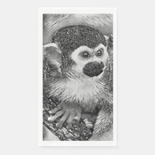 Serviette En Papier AnimalArtBW_Monkey_002