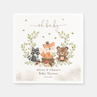 Animaux de bois bébé garçon douche Invitation