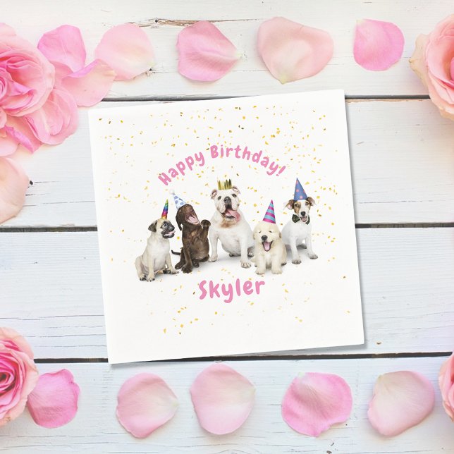 Serviette En Papier Animaux de compagnie Anniversaire Fête du chien |  (Créateur téléchargé)