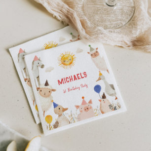 Serviette En Papier Animaux de ferme Anniversaire