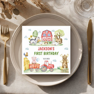 Serviette En Papier Animaux de ferme Barnyard fête d'anniversaire serv