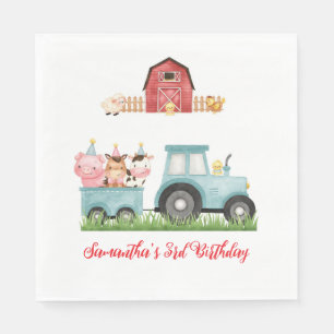 Serviette En Papier Animaux de ferme Blue Boy Barnyard Fête d'annivers