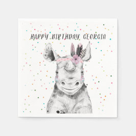 Serviette En Papier Animaux de fête simple moderne Anniversaire person