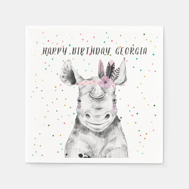 Serviette En Papier Animaux de fête simple moderne Anniversaire person (Devant)